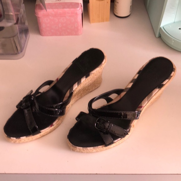 Burberry Black Nova Check Espardilles Sandals New - Picture 4 of 8